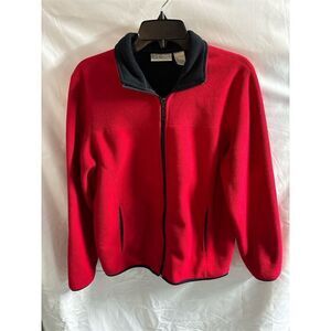 Kim Rogers Women's Red Fleece Jacket Size S Casual Full Zip